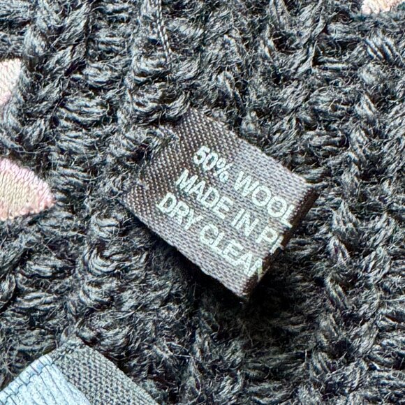 Carolyn Rowan Flowers Embroidered  with Crystals Ribbed  Wool Beanie - Picture 6 of 6